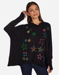 Lauren Moshi - Wilma Neon Stud Stars Sweatshirt - Black - 1092