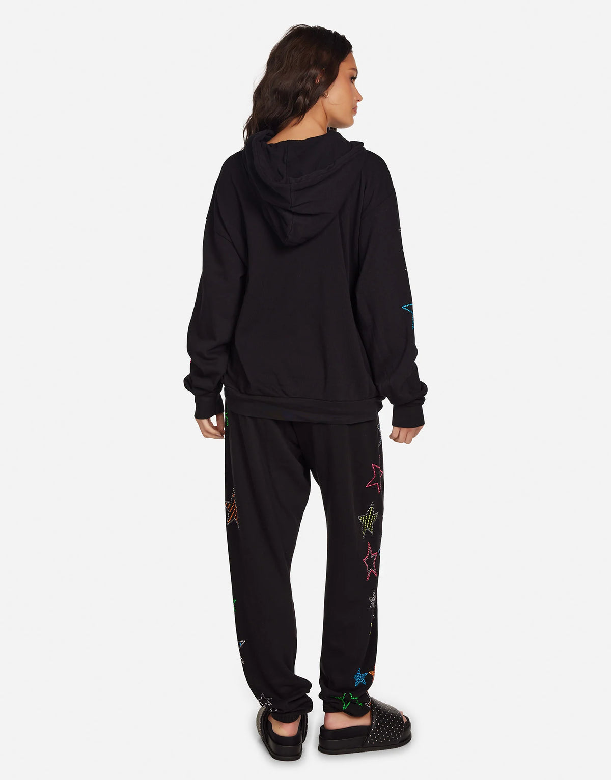 Lauren Moshi - Harmony Neon Stud Stars Sweatshirt - Black - 1444