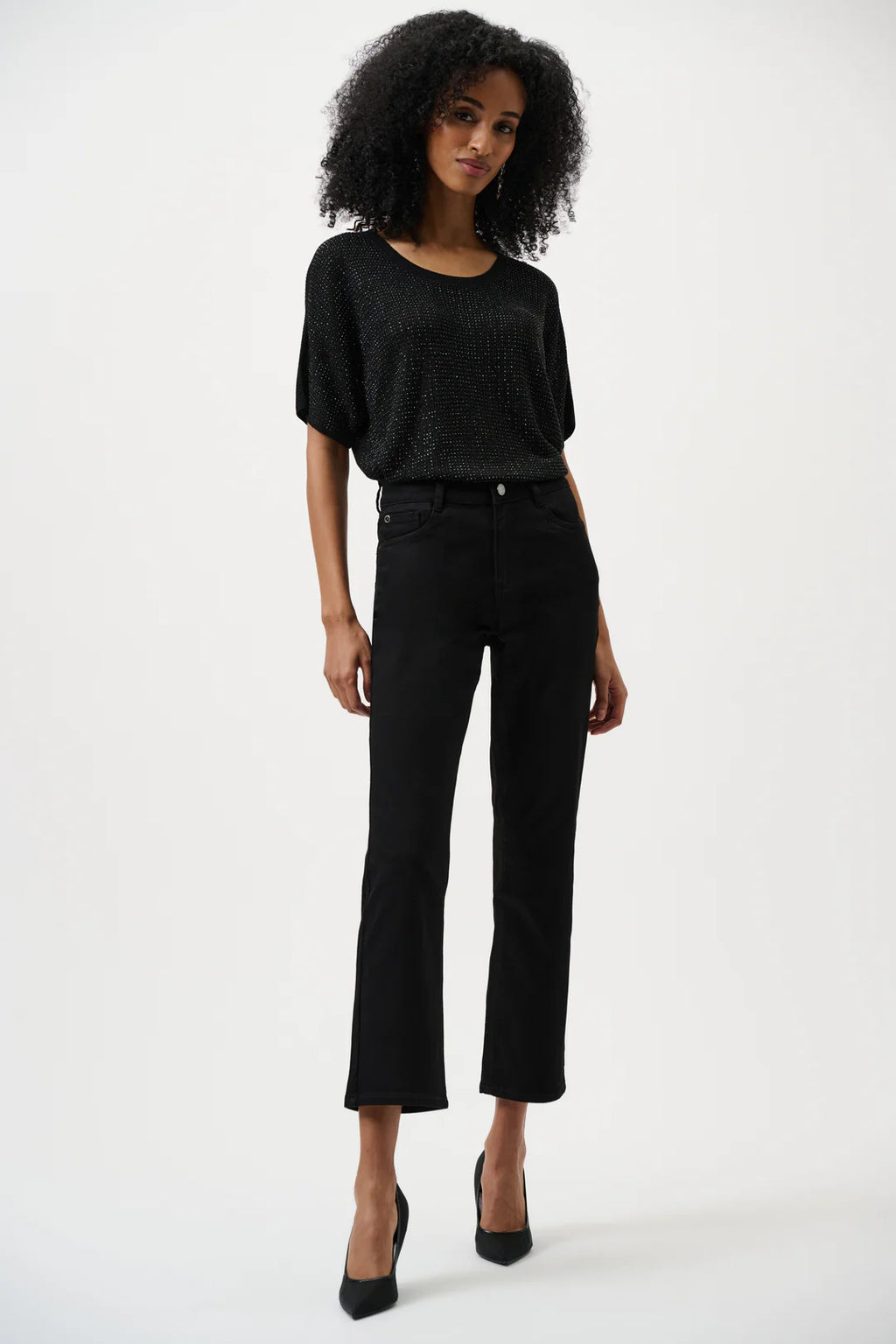 Joseph Ribkoff Crew Neck Jewel Pullover - Black - 263900