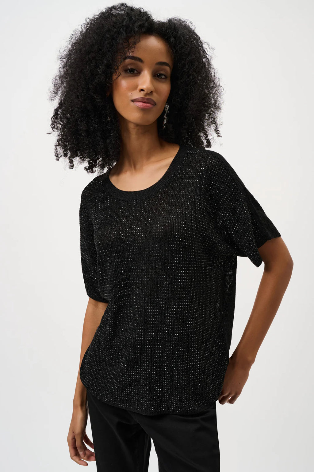 Joseph Ribkoff Crew Neck Jewel Pullover - Black - 263900