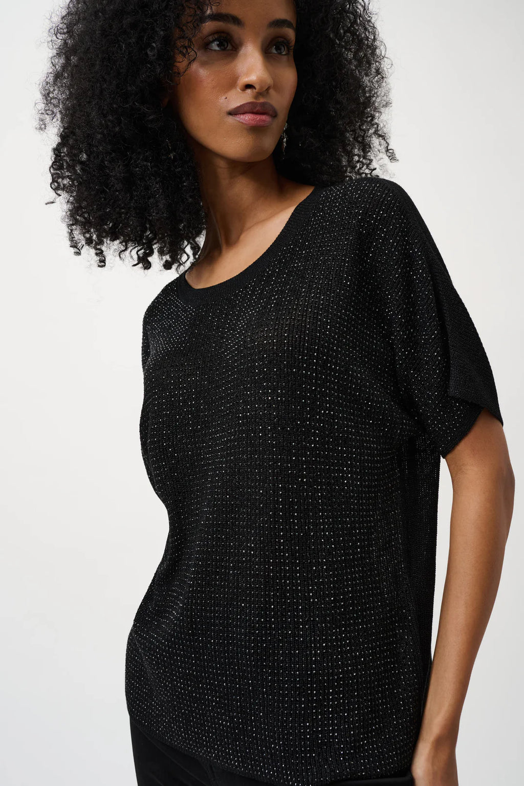 Joseph Ribkoff Crew Neck Jewel Pullover - Black - 263900