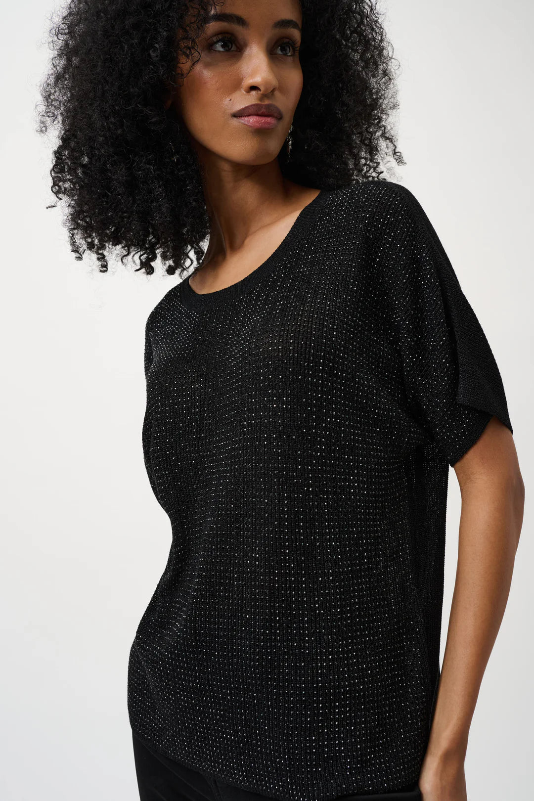 Joseph Ribkoff Crew Neck Jewel Pullover - Black - 263900