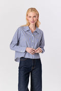 J Society - Long Sleeve Boxy Crop - 71043 - Navy