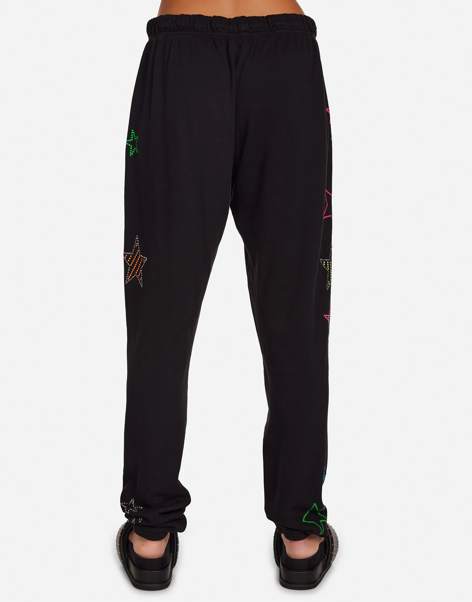 Lauren Moshi - Tanzy Neon Stud Stars Sweatpants - Black - 4031