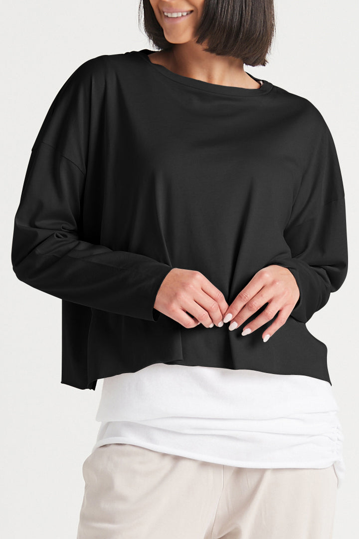Planet - Pima Cotton Mini Luxury Boxy T Shirt - Ruby - 635J