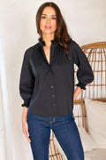 Finley Shirts - Fiona Ruffleneck - Black - 3414033