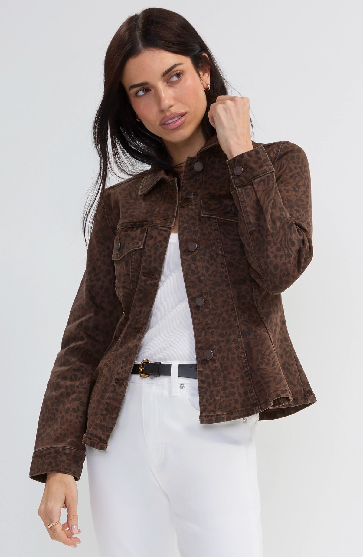 Liverpool - Fit and Flare Trucker Jacket - Leopard - 1C40