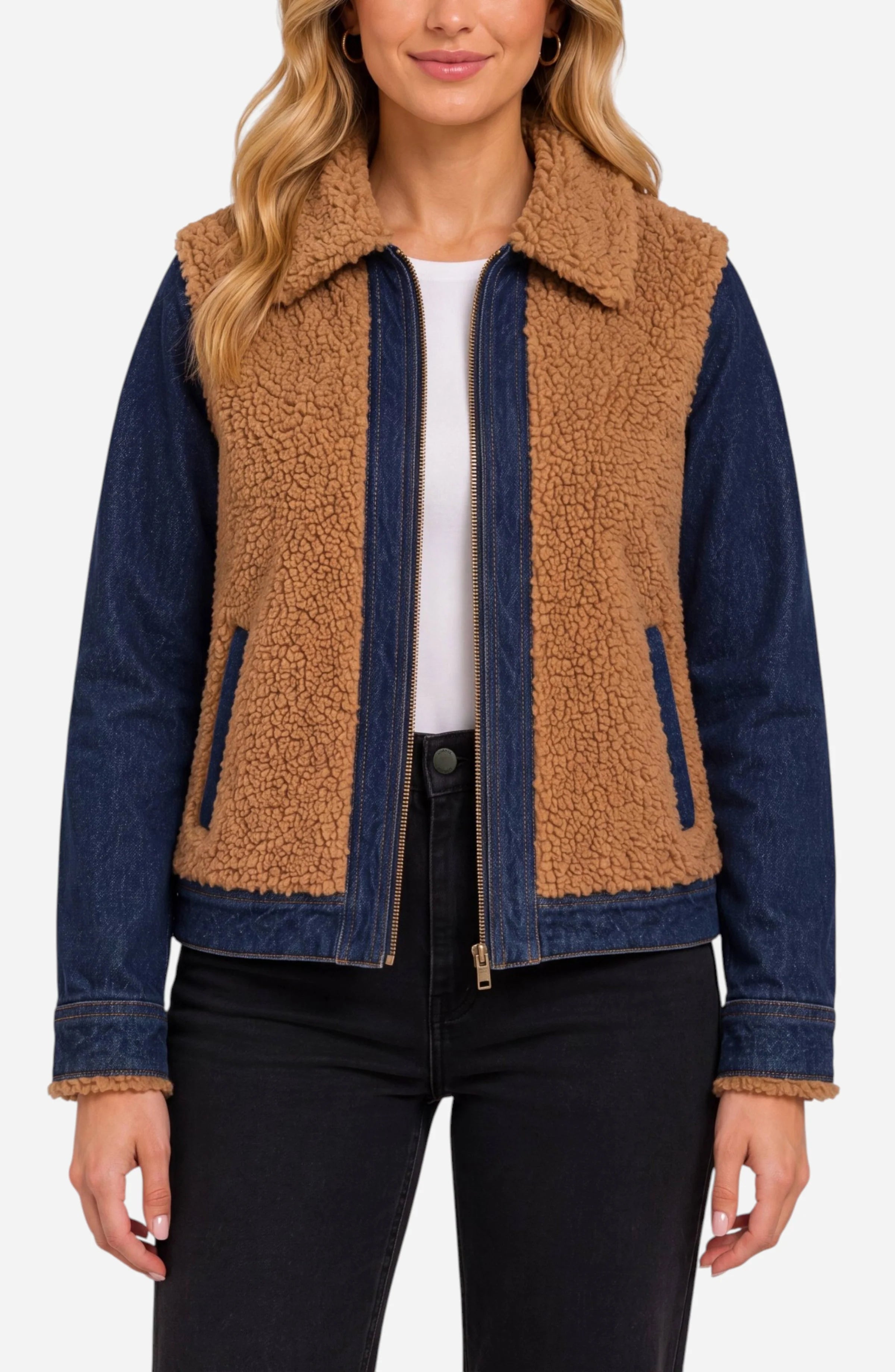 Liverpool - Sherpa Denim Jacket - Denim - 1D57