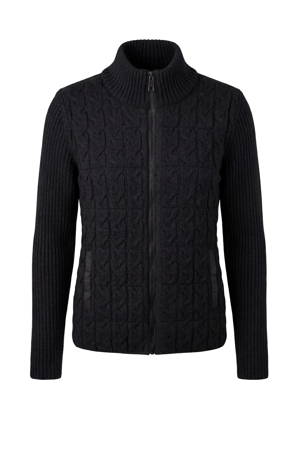 Liverpool - Zip Front Quilted Sweater Jacket - Black - 1D70