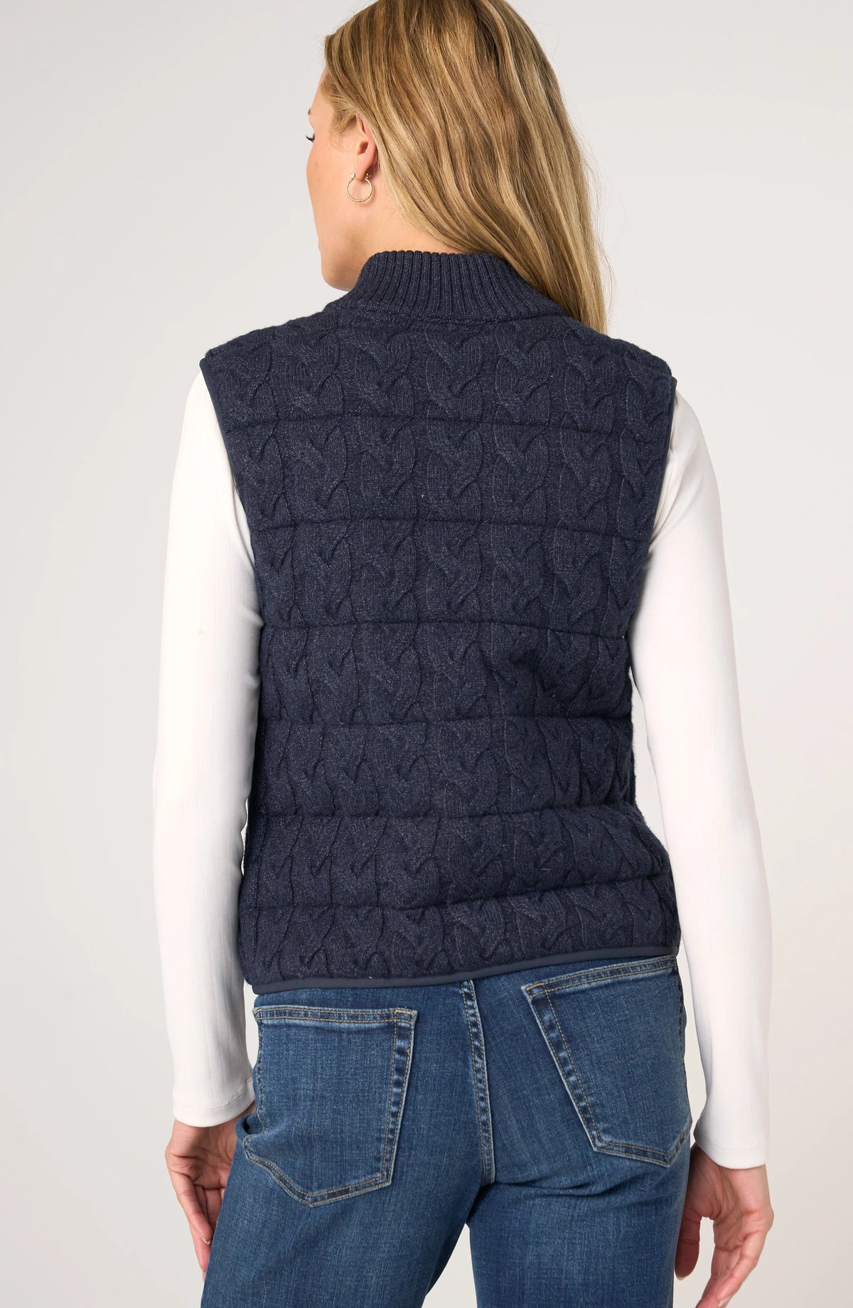 Liverpool - Sleeveless Reversible Quilted Sweater Vest - Navy - 8L18