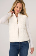 Liverpool - Sleeveless Reversible Quilted Sweater Vest - Cream - 8L18