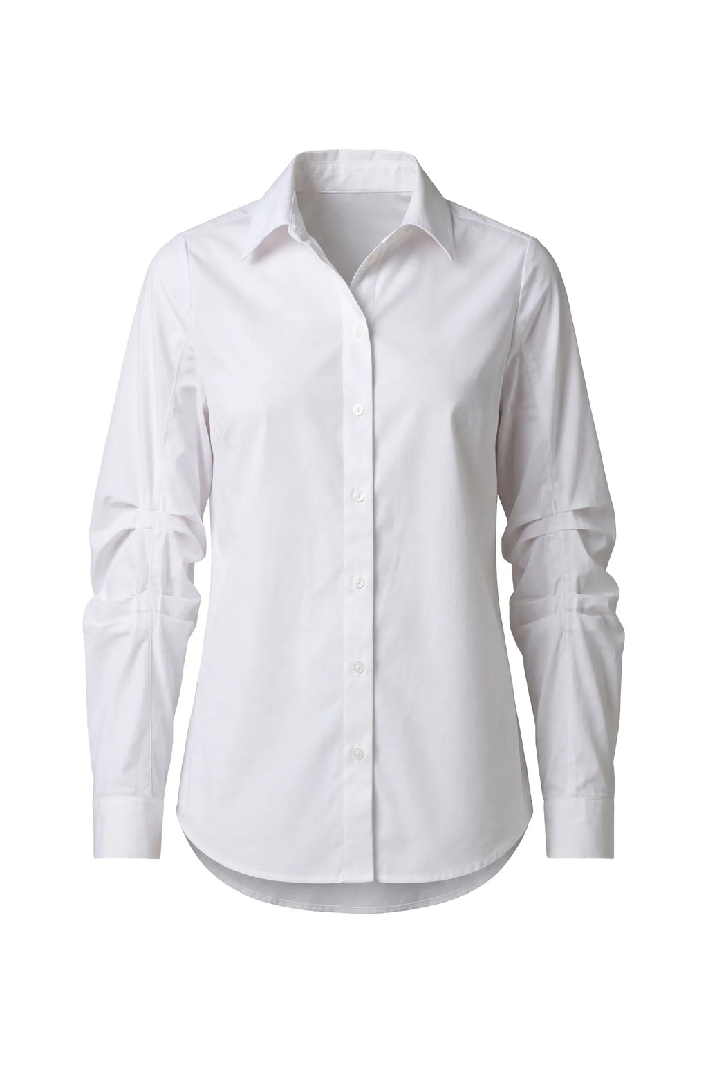 Liverpool - Pleated Sleeve Button Front Shirt - White - 8L30