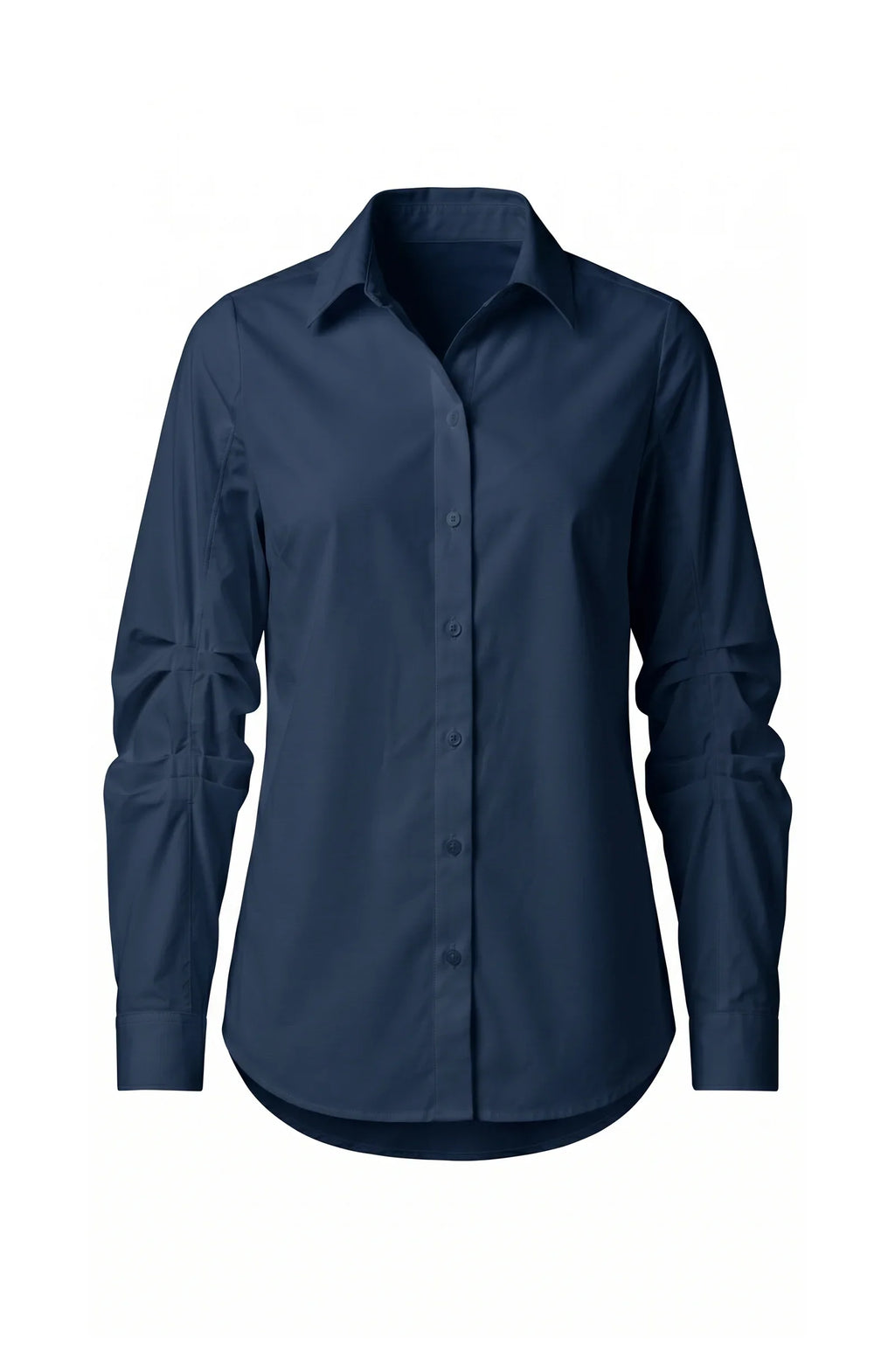 Liverpool - Pleated Sleeve Button Front Shirt - Navy - 8L30
