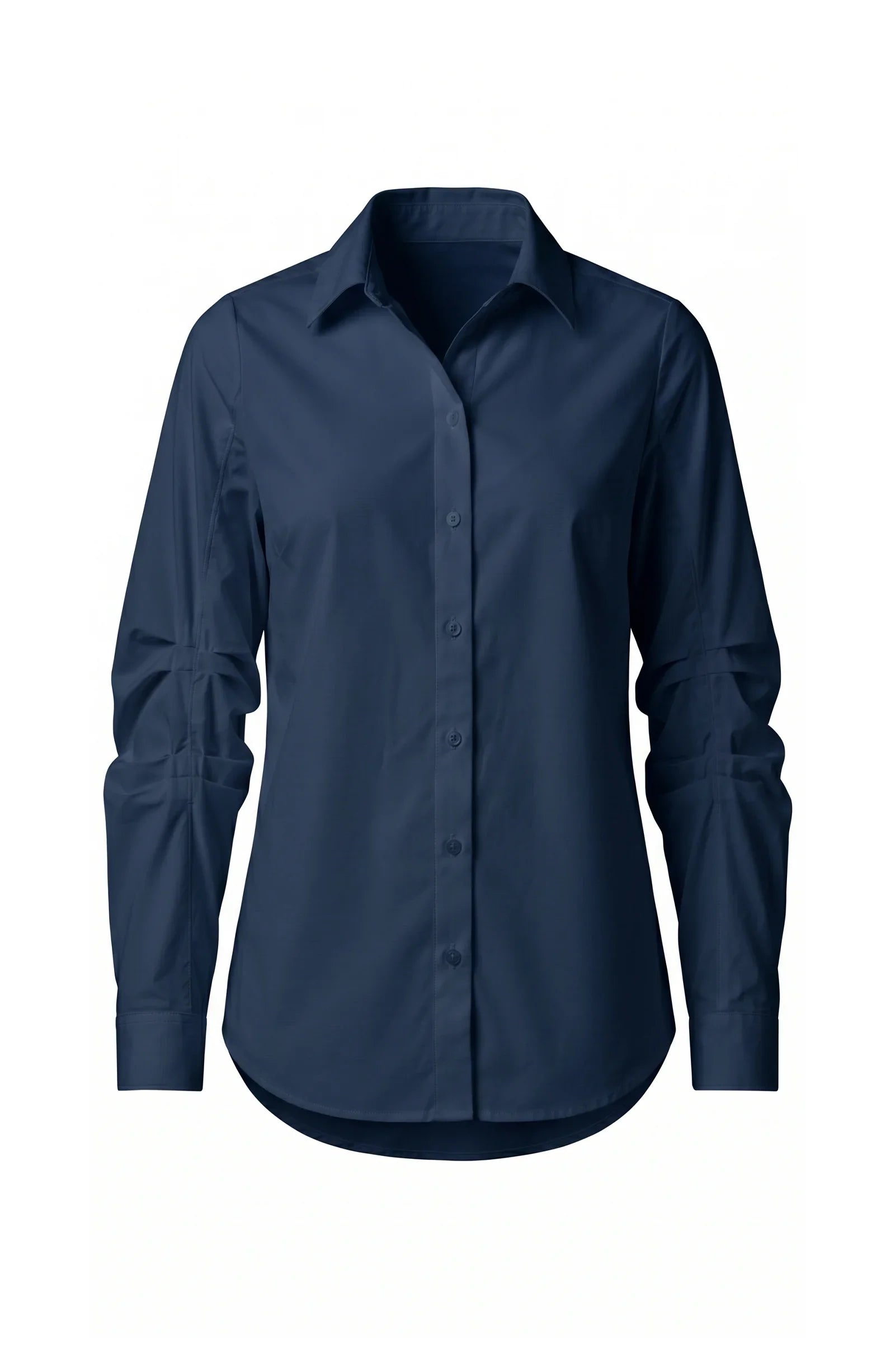 Liverpool - Pleated Sleeve Button Front Shirt - Navy - 8L30
