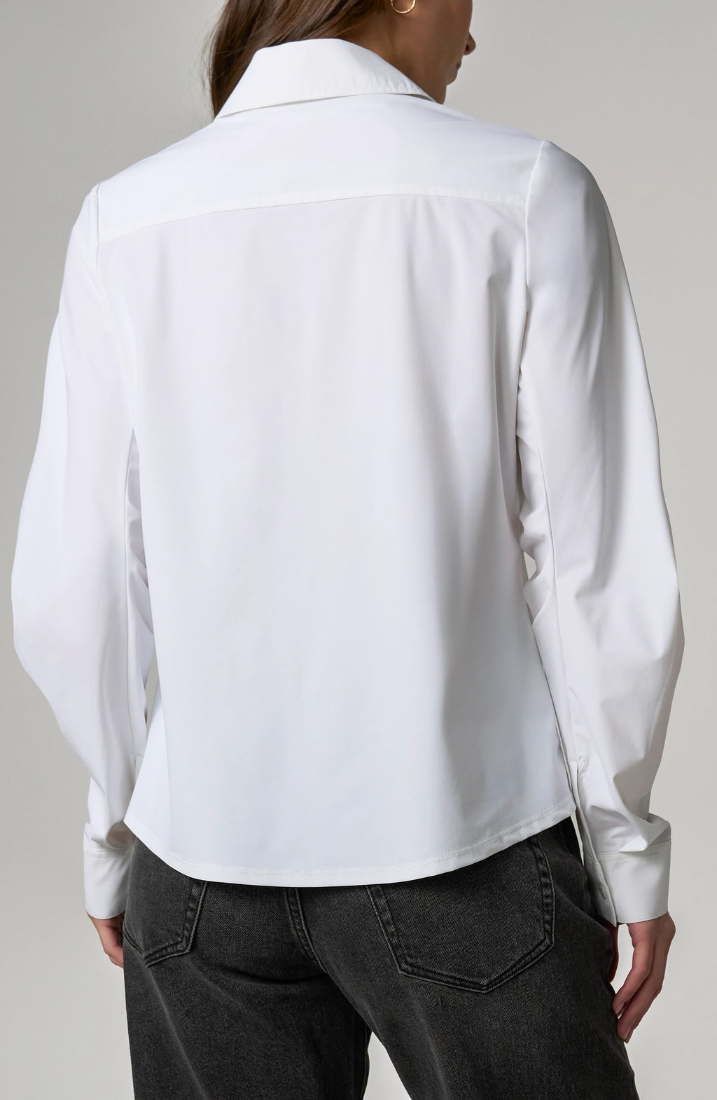 Liverpool - Pleated Sleeve Button Front Shirt - White - 8L30