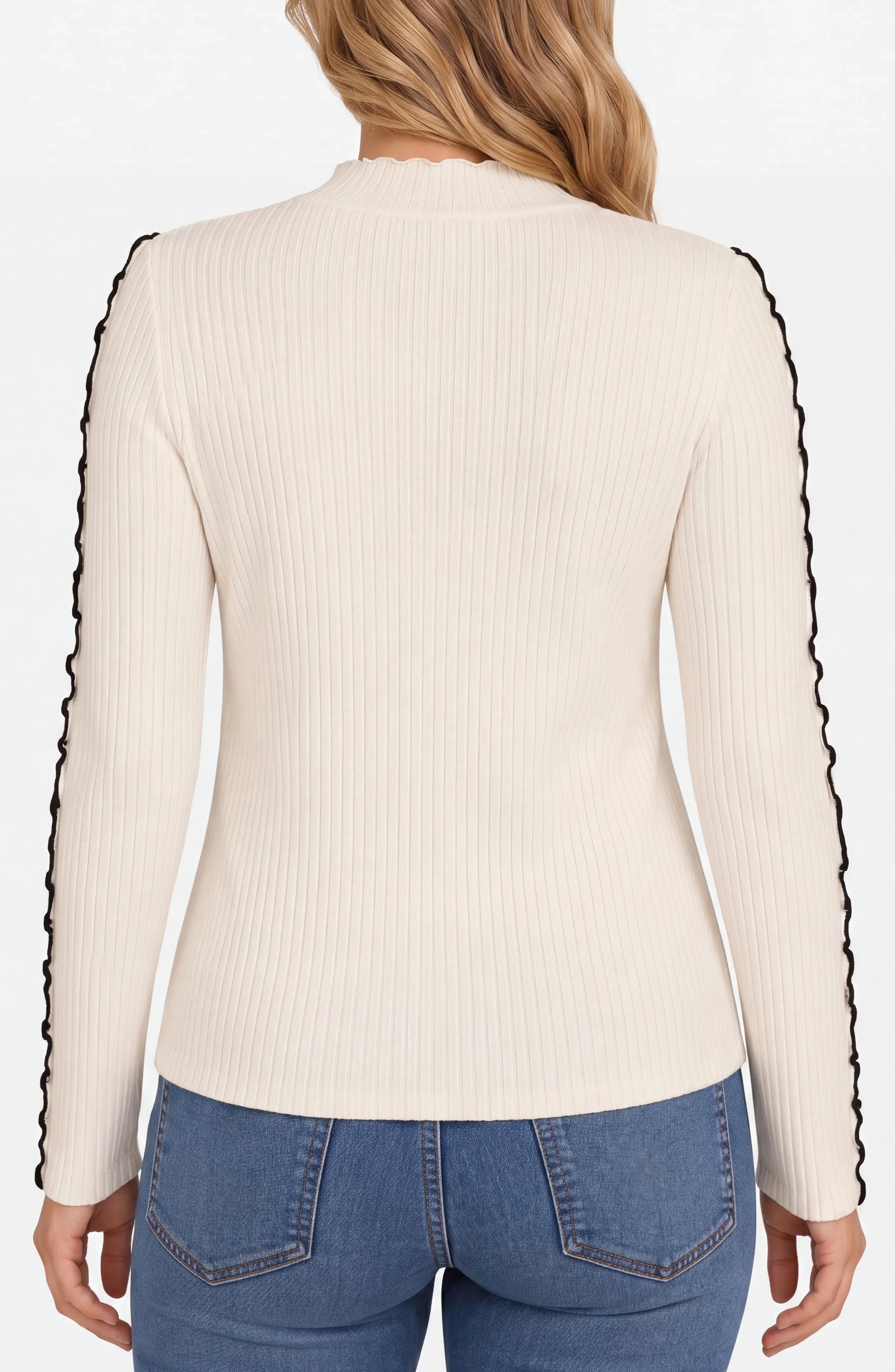 Liverpool - Mock Neck Long Sleeve - Cream - 8L65