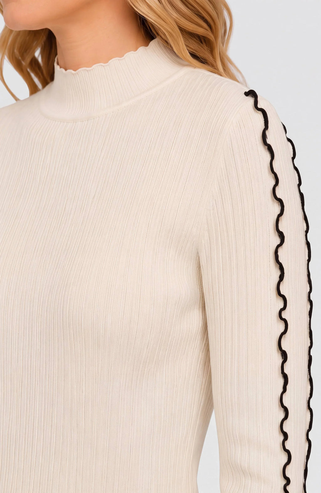 Liverpool - Mock Neck Long Sleeve - Cream - 8L65