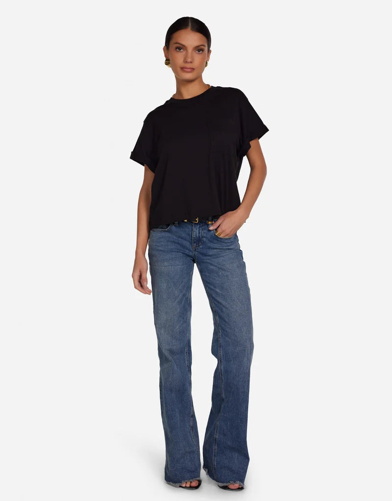 Michael Lauren - Rune Crop Pocket T Shirt - Black - 9214