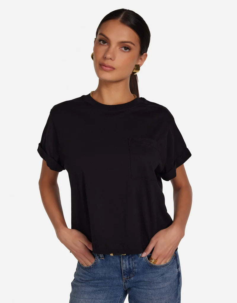 Michael Lauren - Rune Crop Pocket T Shirt - Black - 9214