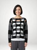 Planet - Two Tone Ovals Sweater - Black/Asphalt - 303K