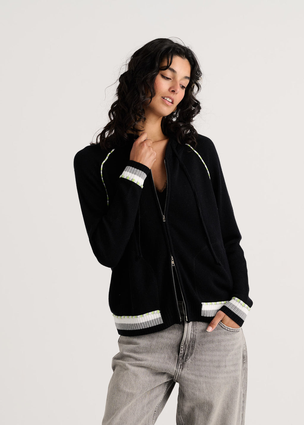 Zaket & Plover - Zip Up Hoodie - Black - 8507