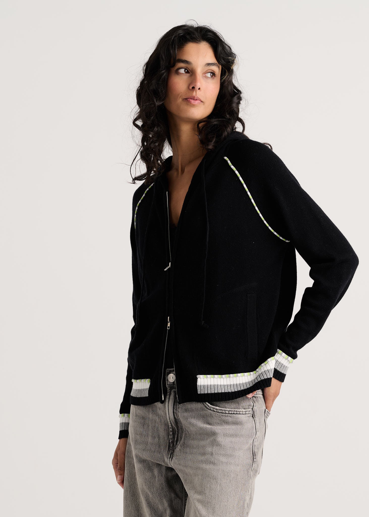 Zaket & Plover - Zip Up Hoodie - Black - 8507