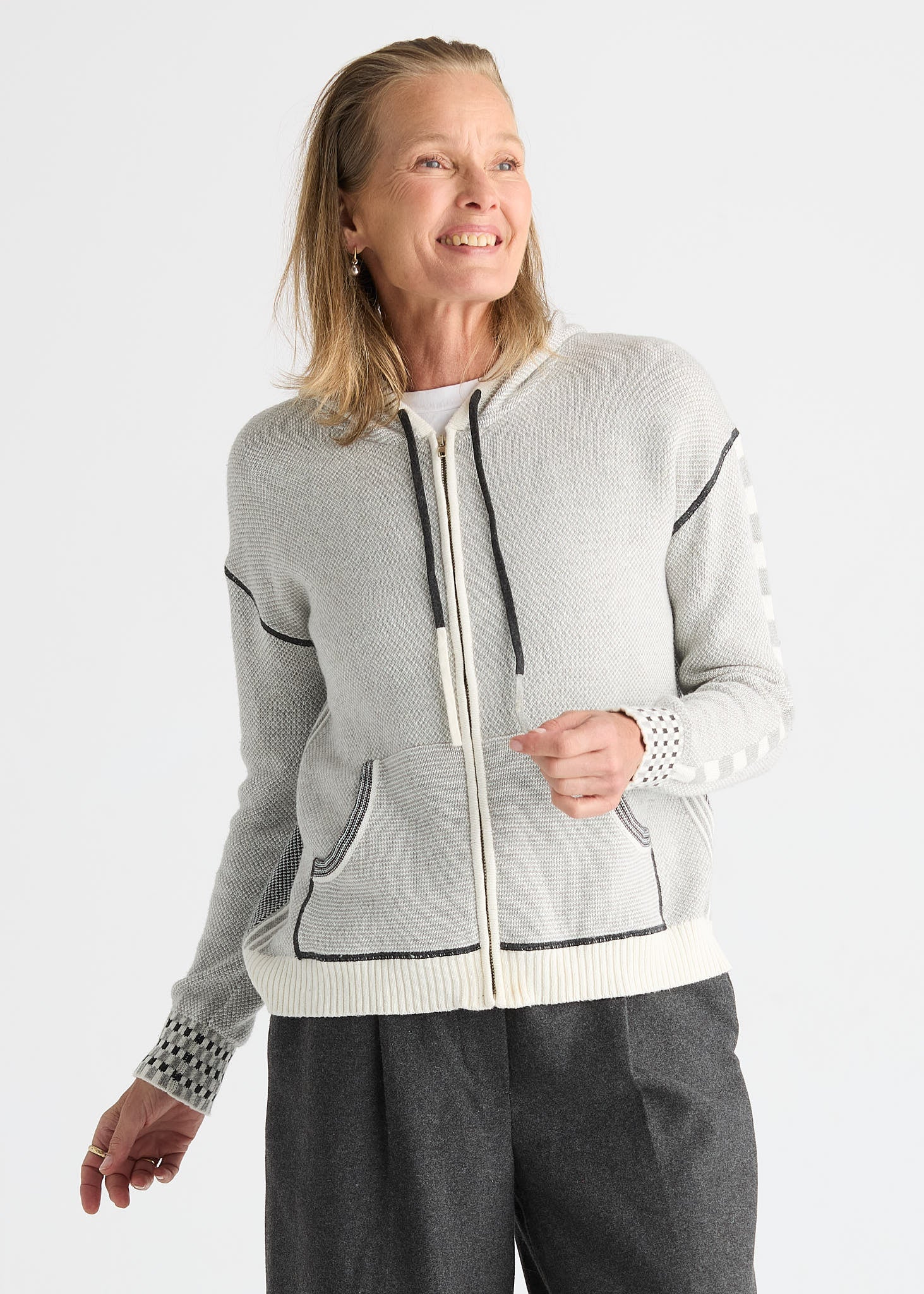 Zaket & Plover - Birdseye Hoodie - Snow - 8532