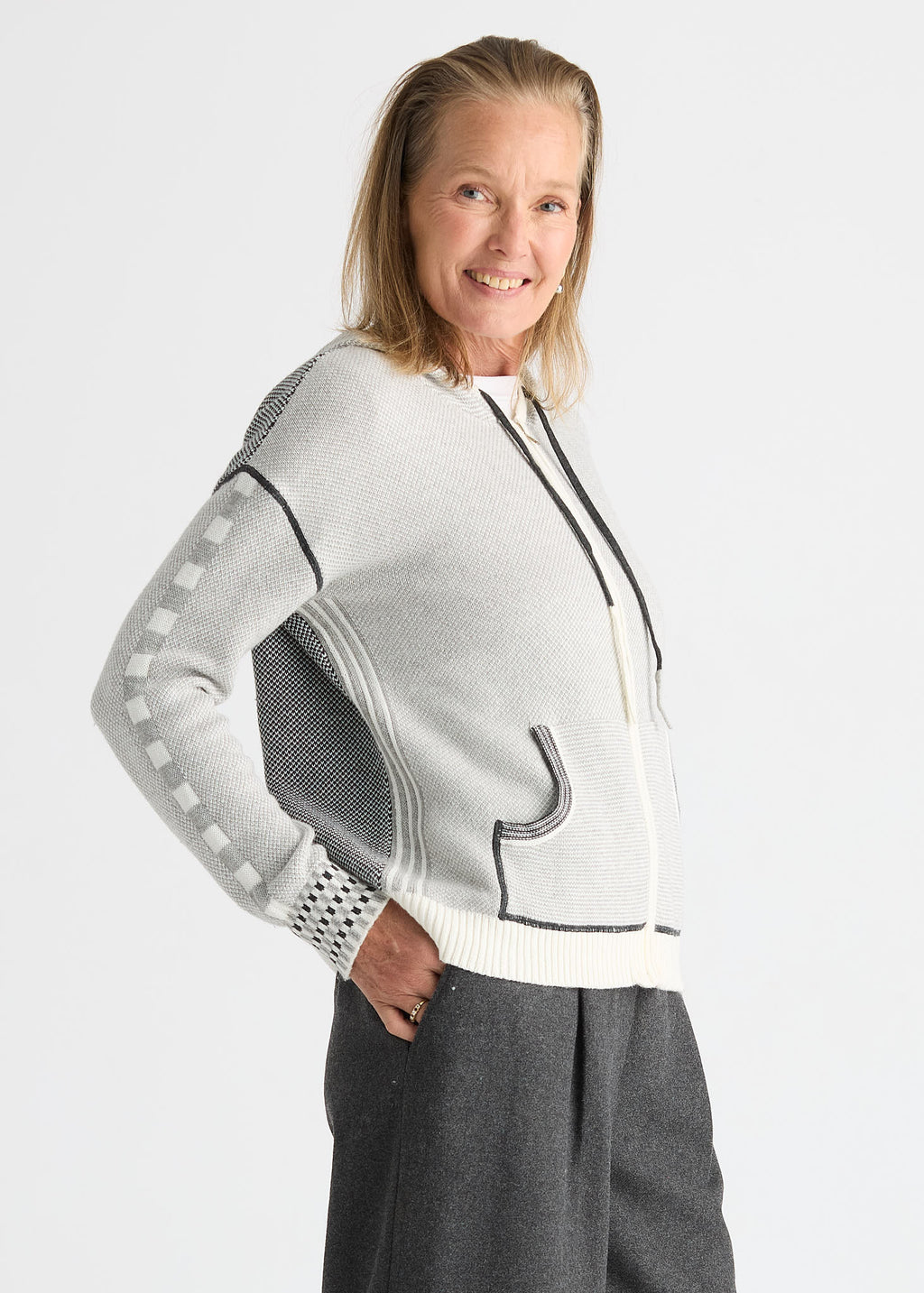 Zaket & Plover - Birdseye Hoodie - Snow - 8532