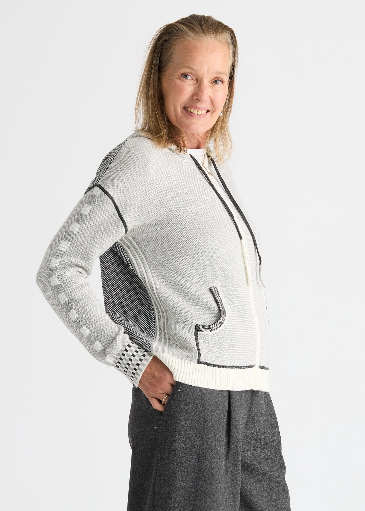 Zaket & Plover - Birdseye Hoodie - Snow - 8532