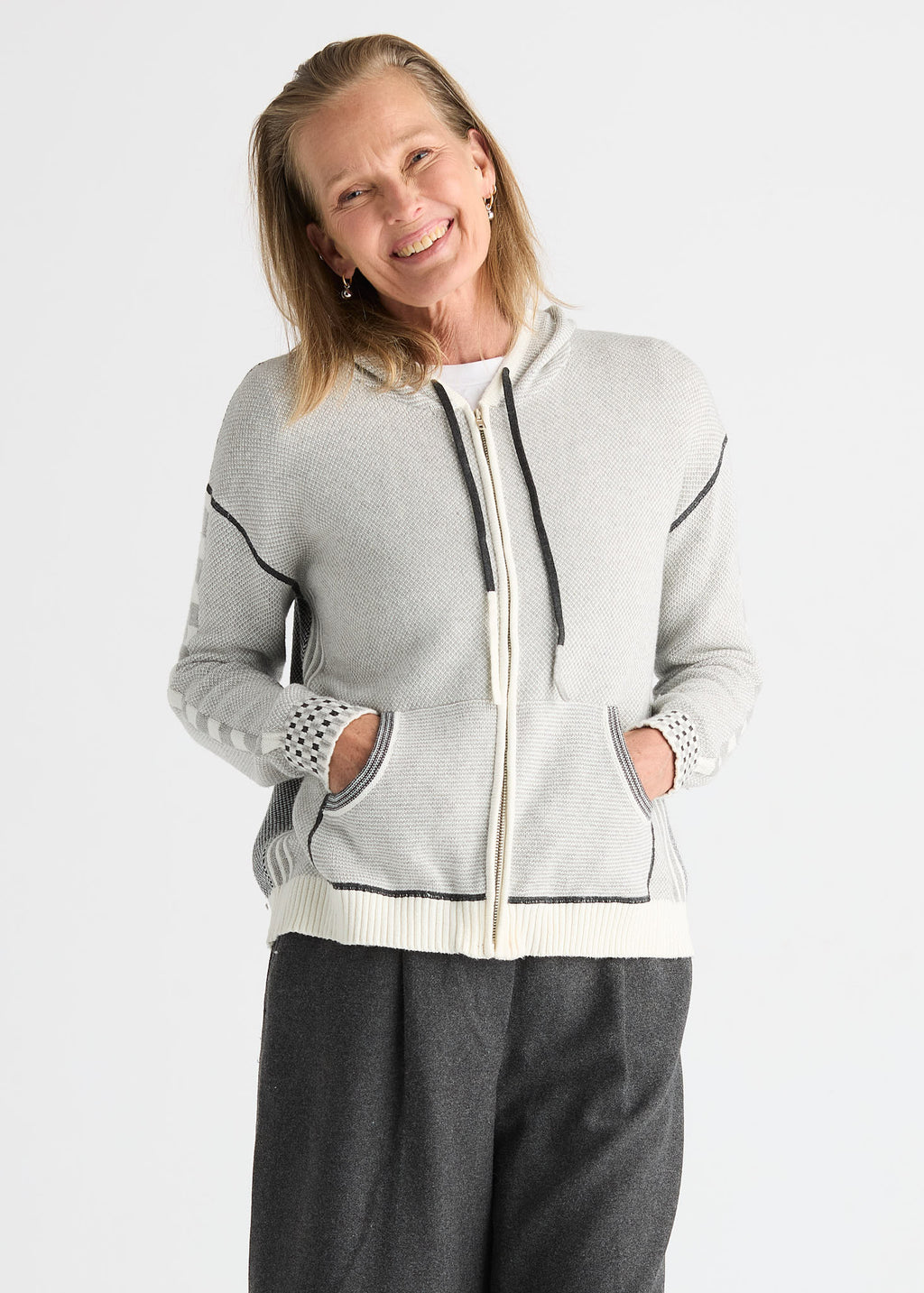 Zaket & Plover - Birdseye Hoodie - Snow - 8532