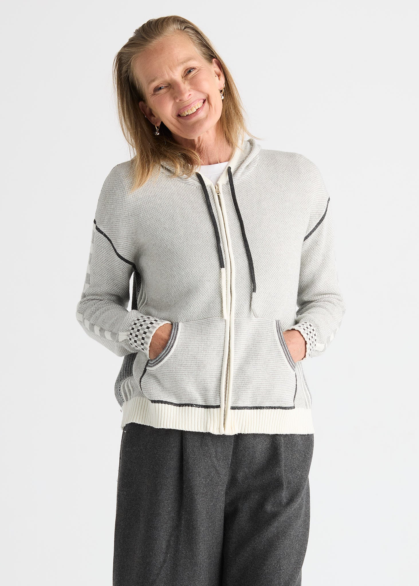 Zaket & Plover - Birdseye Hoodie - Snow - 8532