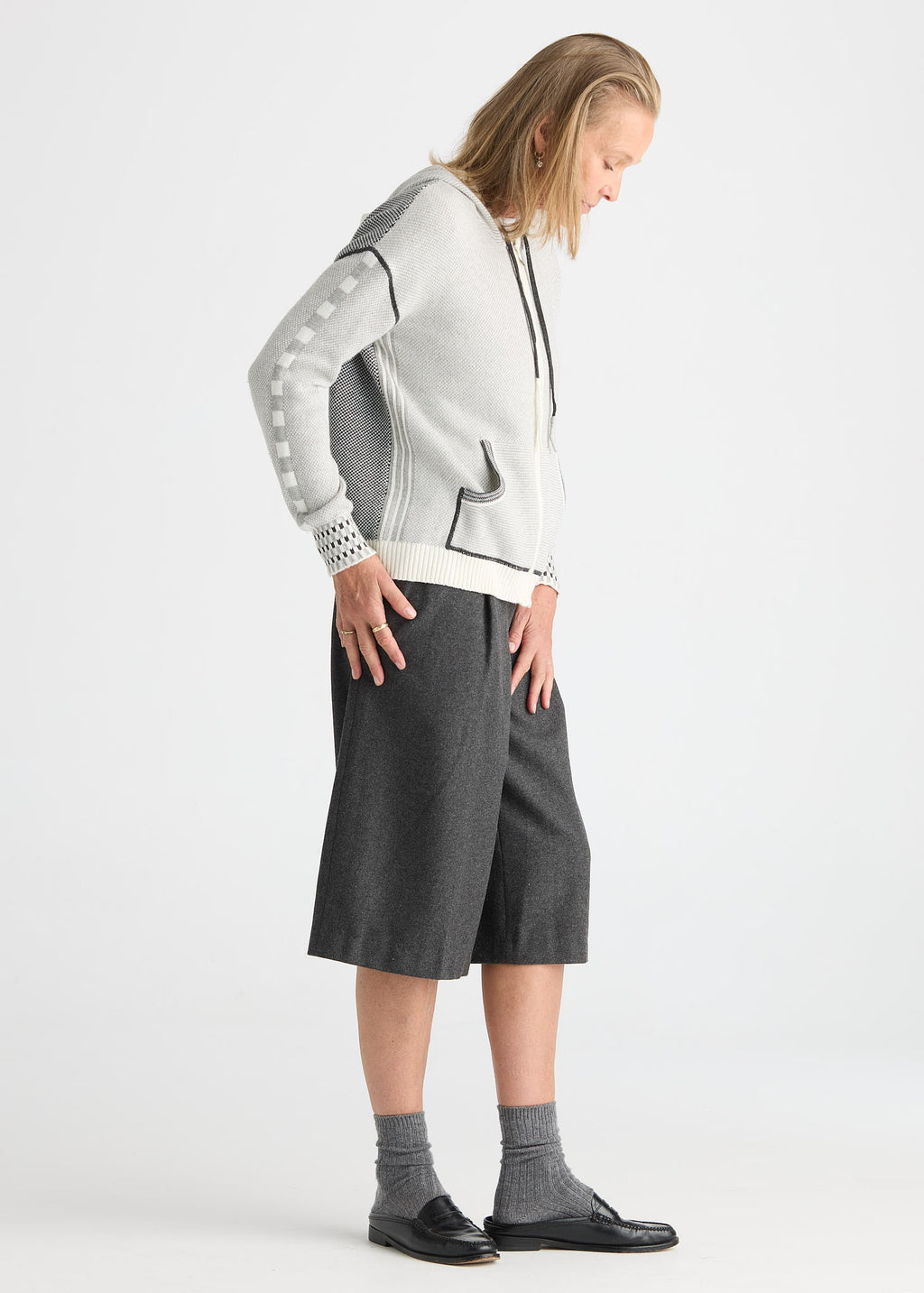 Zaket & Plover - Birdseye Hoodie - Snow - 8532