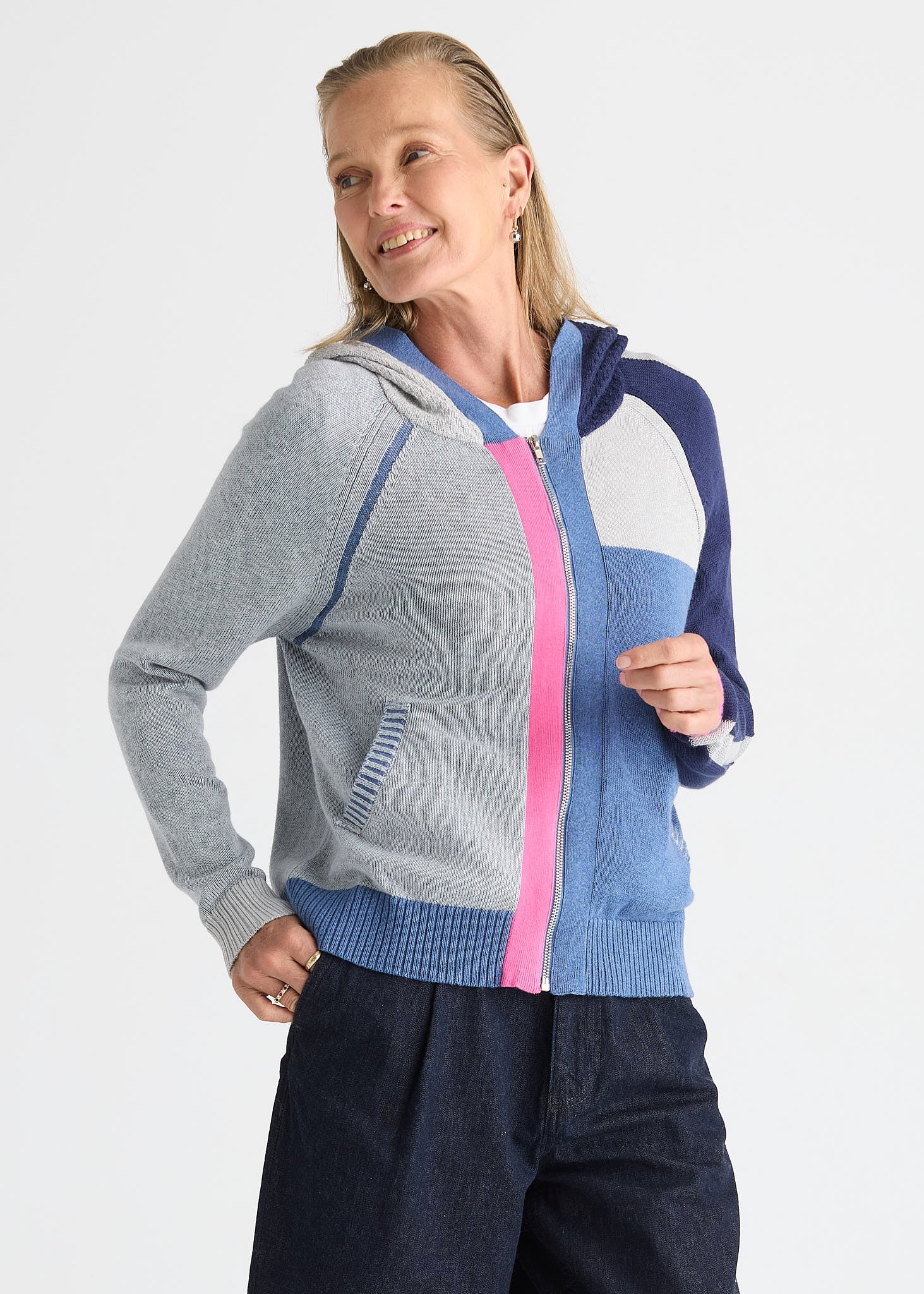 Zaket & Plover - Plaited Hoodie - Blue Jean - 8534