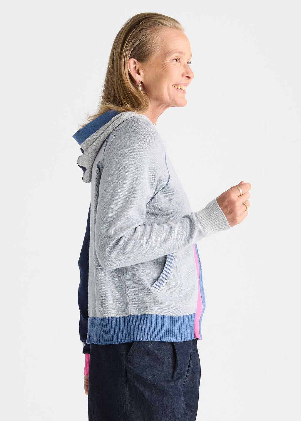 Zaket & Plover - Plaited Hoodie - Blue Jean - 8534