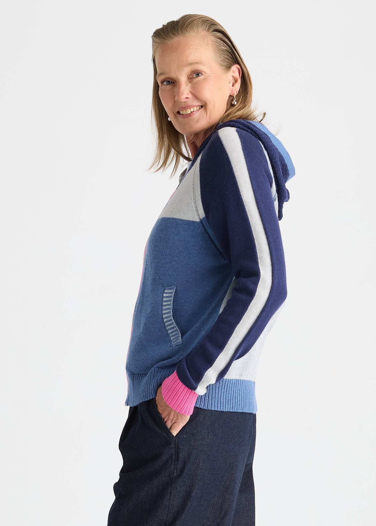 Zaket & Plover - Plaited Hoodie - Blue Jean - 8534