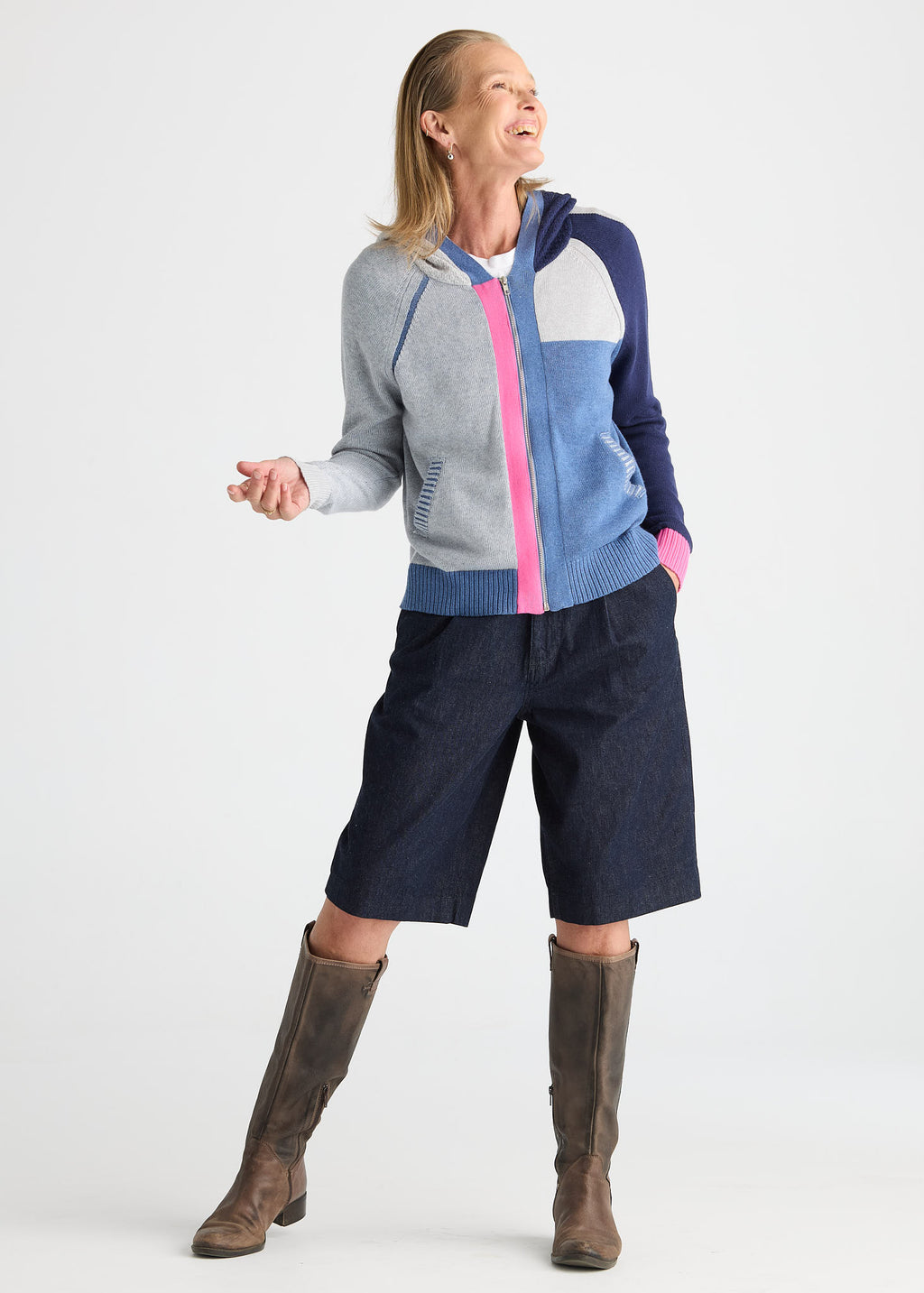 Zaket & Plover - Plaited Hoodie - Blue Jean - 8534