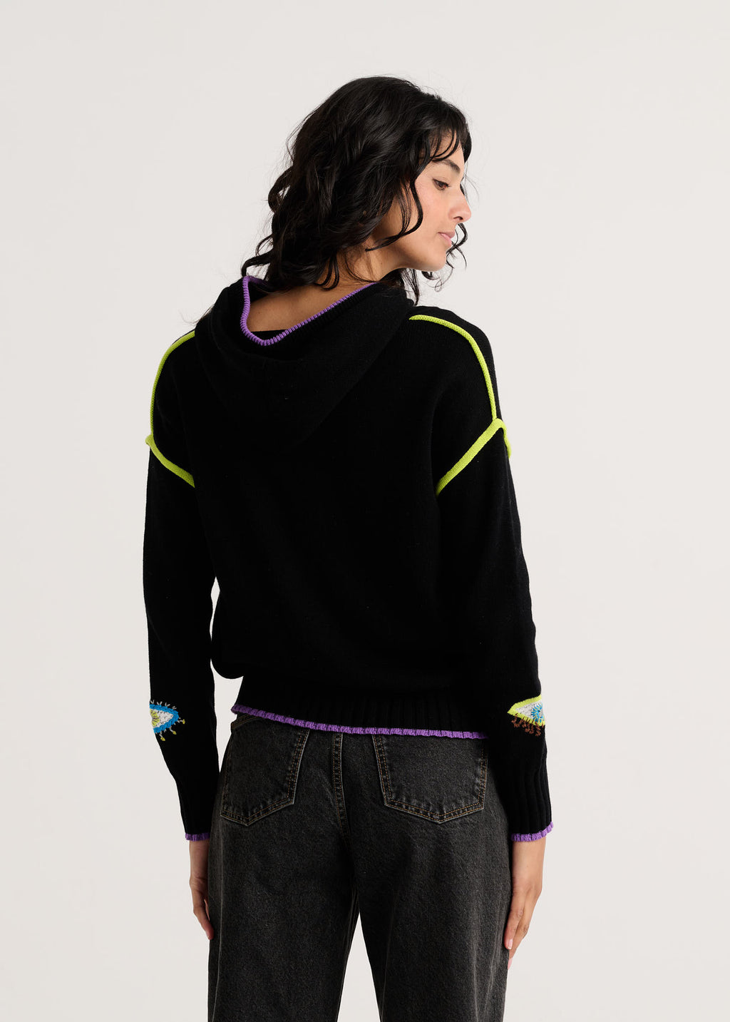 Zaket & Plover - Eye Hoodie - Black - 8546