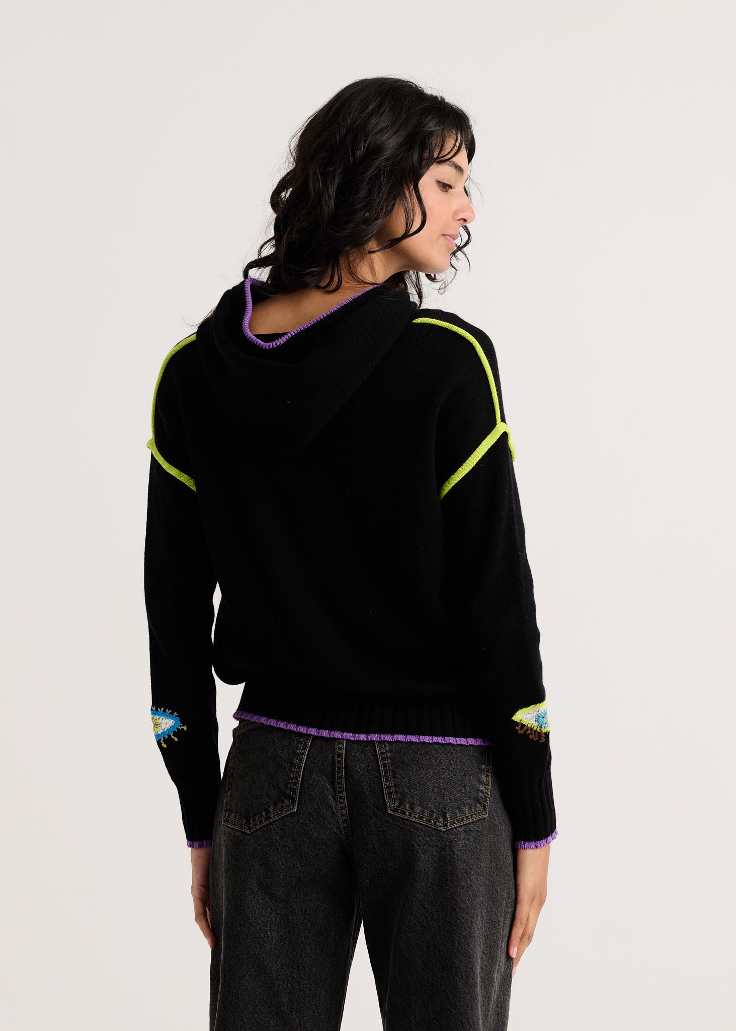 Zaket & Plover - Eye Hoodie - Black - 8546