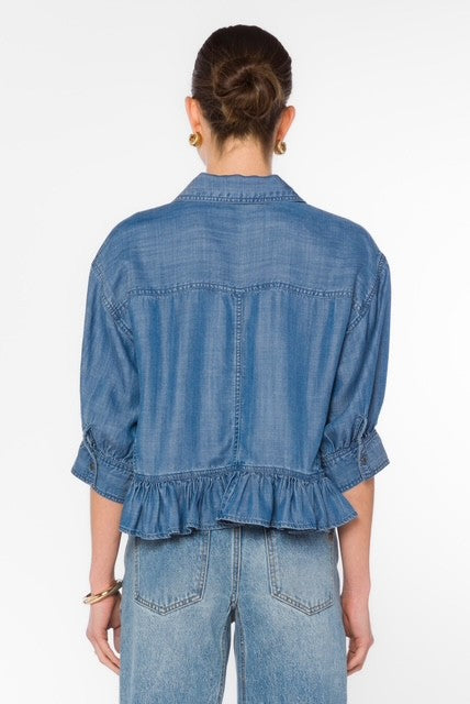 Velvet Heart - Georgina Flowy Blouse - Denim - 25414