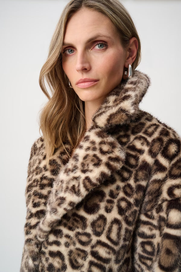 Joseph Ribkoff Leopard Faux Fur Coat - 263919