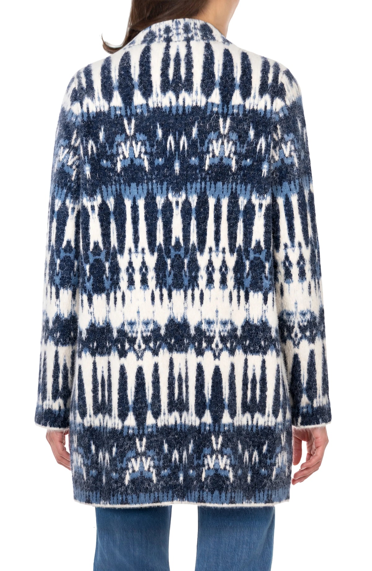 Liverpool - Long Sleeve Open Duster - Navy/White - C002